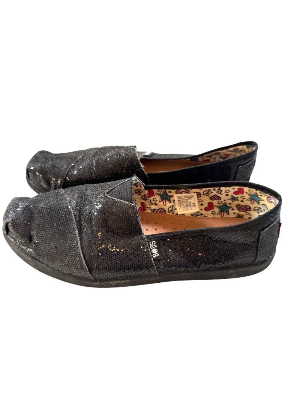 Skechers Kids Lil Bobs Slip-on Lightweight Shoes Size 4 Black Sparkle 85003L - Picture 5 of 12